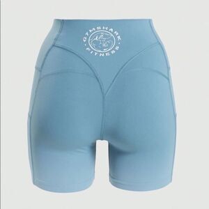 Gymshark Women Size S Lakeside Blue Legacy Fitness Shorts Active Athletic Gym